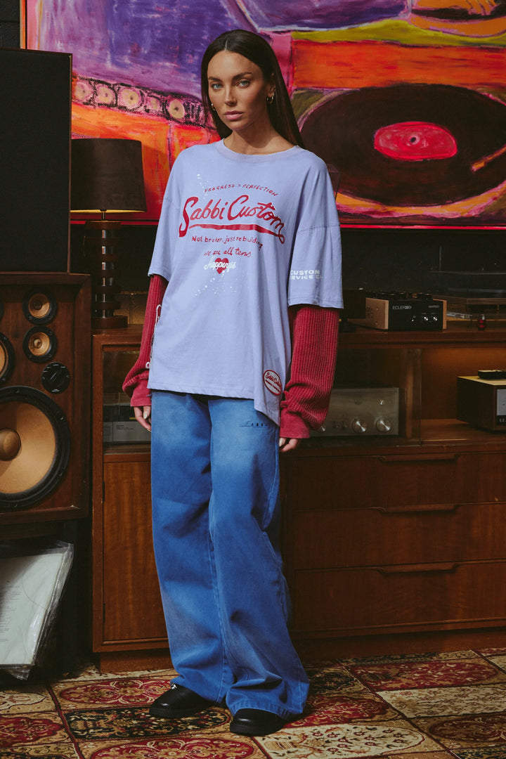 Sabbi Long Sleeve Custom Tee - Lilac