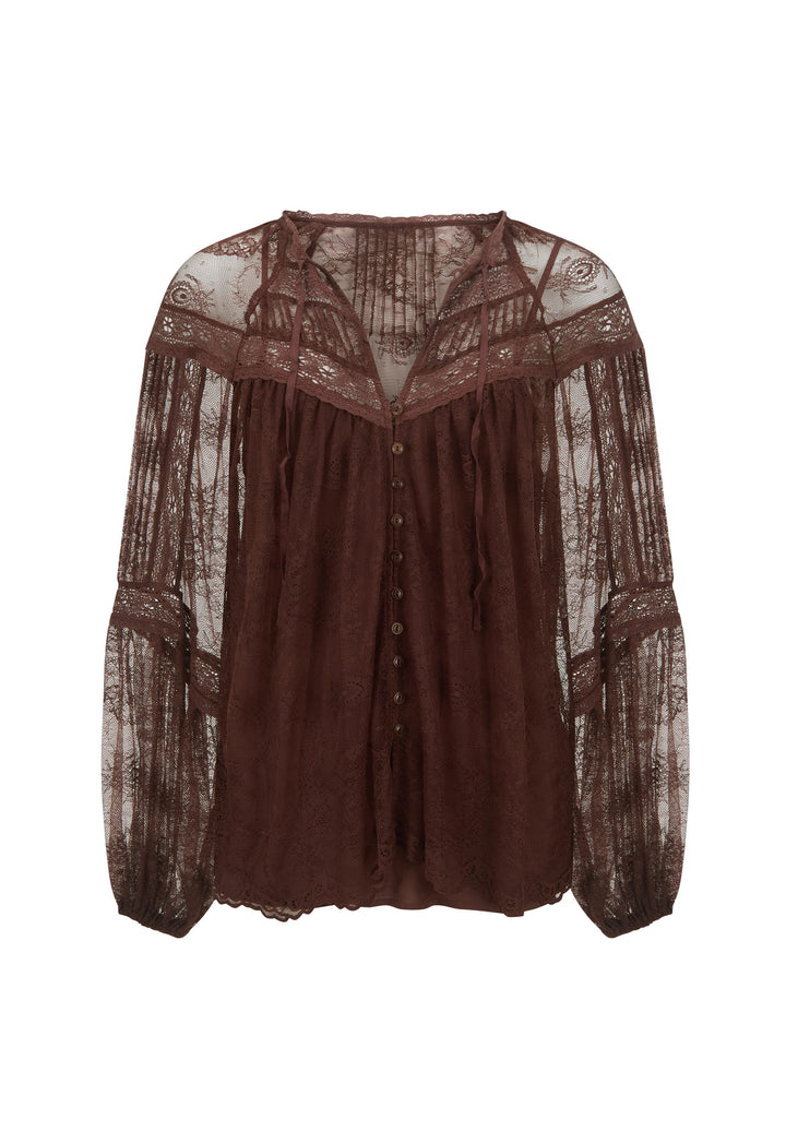 Spell Teodora Lace Blouse Fudge