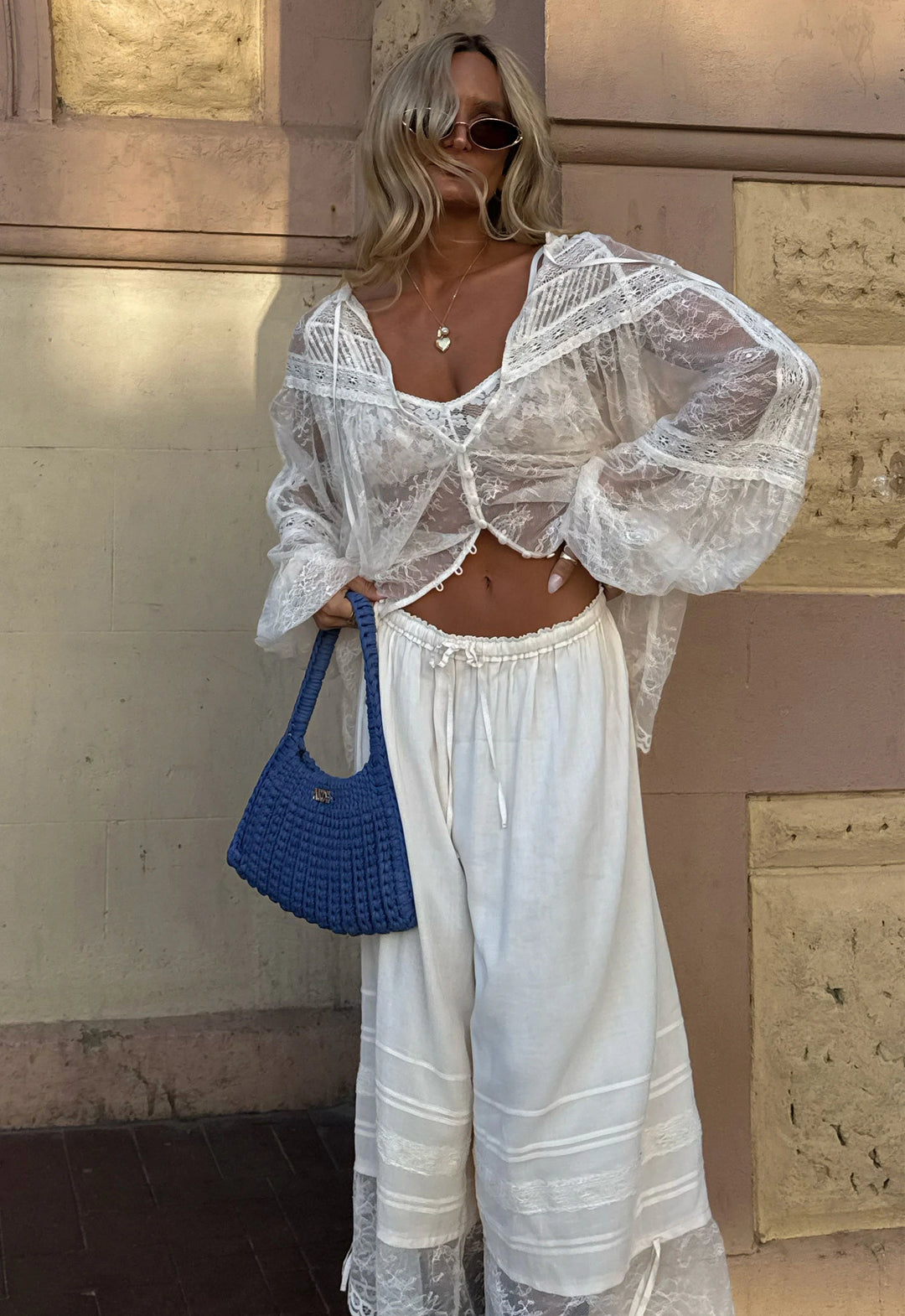 Spell Teodora Lace Pantaloon in Sea Salt