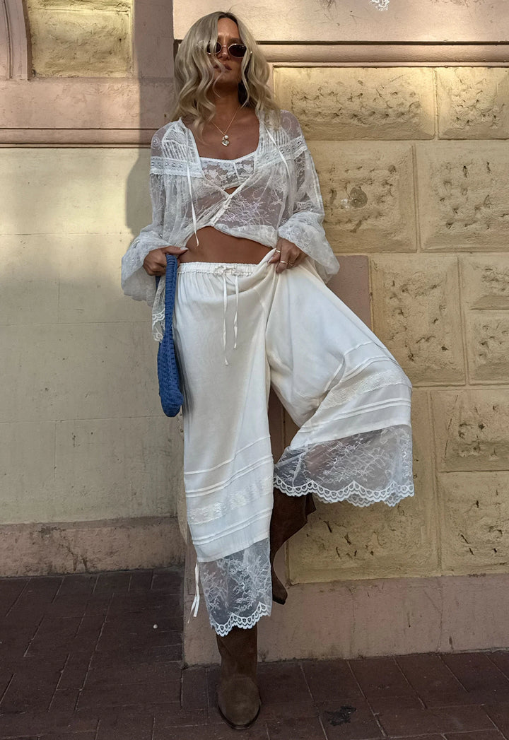 Spell Teodora Lace Pantaloon in Sea Salt
