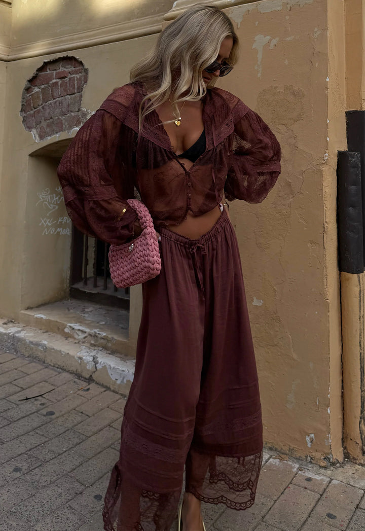 Spell Teodora Lace Pantaloon in Fudge