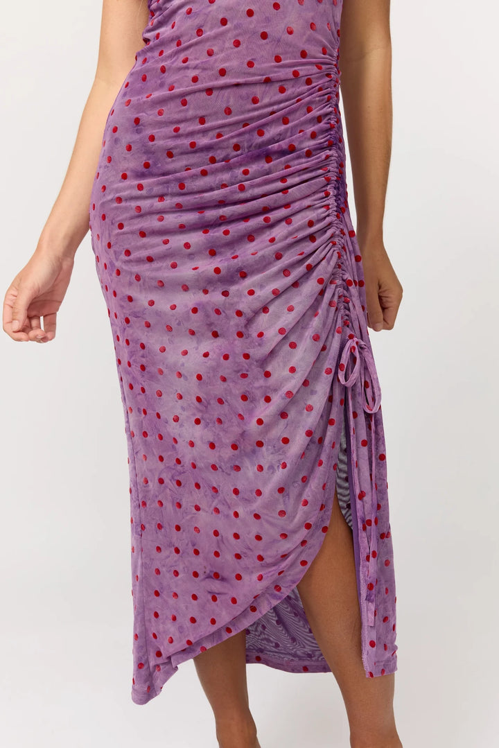 Nine Lives Bazaar Tullah Midi Dress- Purple Heart