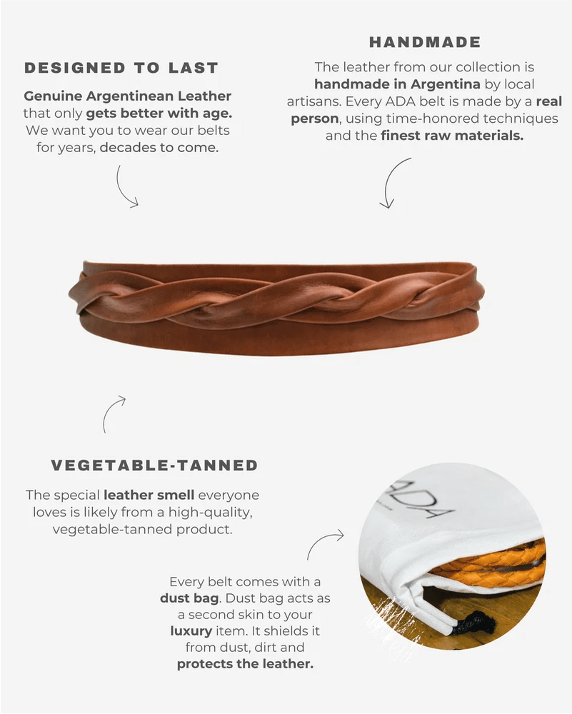 ADA Midi Wrap Belt - Cognac - Meadow Collectiveleather belt