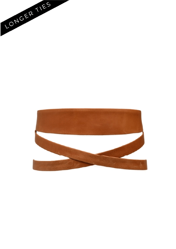ADA Midi Wrap Belt - Cognac - Meadow Collectiveleather belt