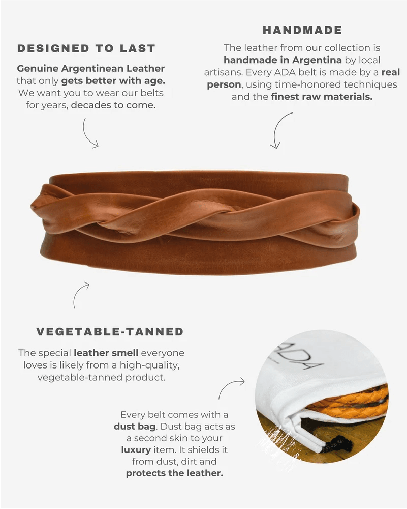 ADA Wrap Belt - Cognac - Meadow Collectiveleather belt