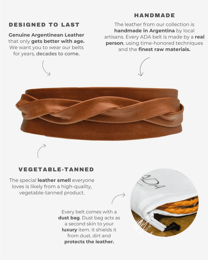 ADA Wrap Belt - Cognac - Meadow Collectiveleather belt