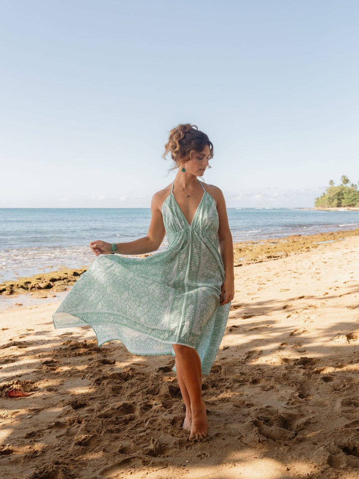 Aloe Organic Cotton Halter Beach Dress - Meadow CollectiveMaxi Dress