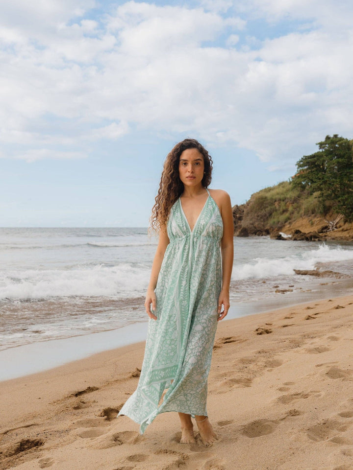 Aloe Organic Cotton Halter Beach Dress - Meadow CollectiveMaxi Dress