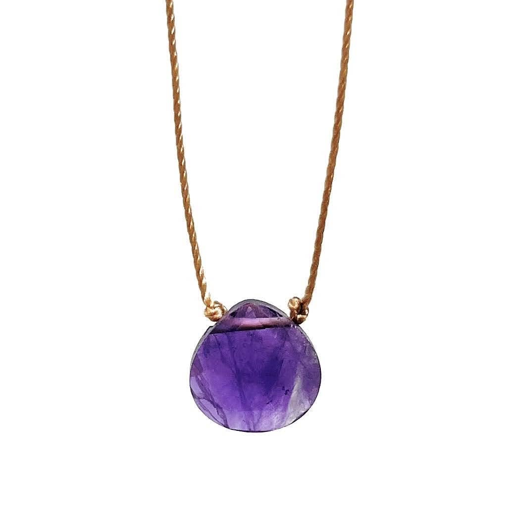 Amethyst Faceted Teardrop Necklace - Meadow Collectivenecklace