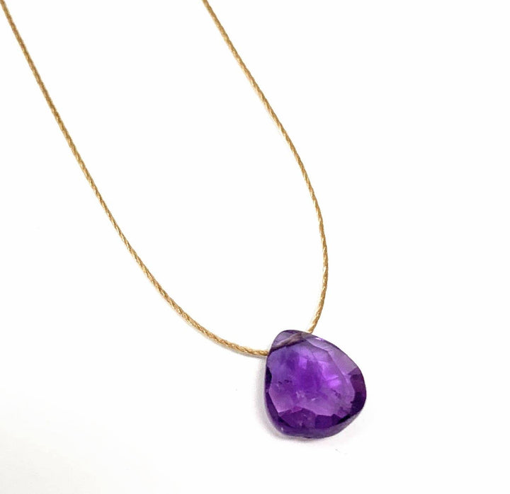Amethyst Faceted Teardrop Necklace - Meadow Collectivenecklace