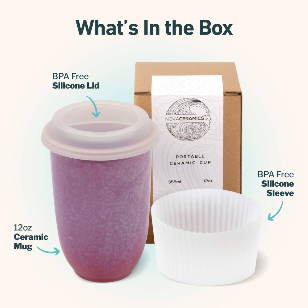 Astral Bloom Ceramic Travel Mug – 12oz Reusable Cup - Meadow Collectivetravel mug