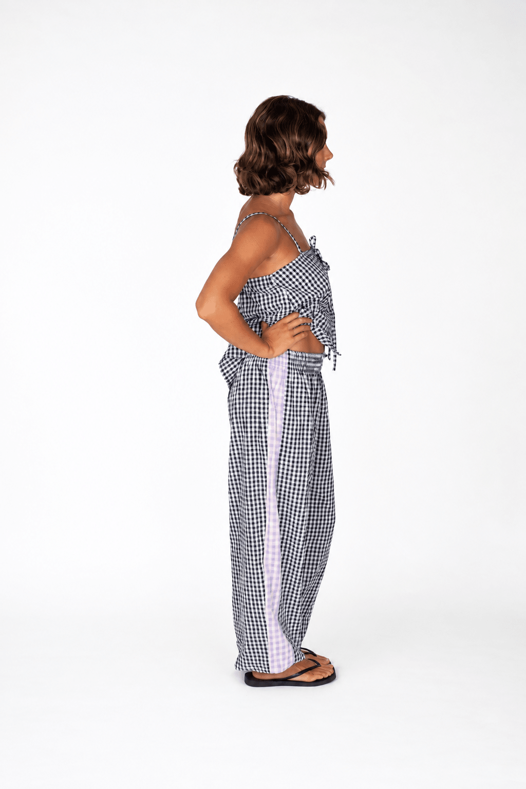 Aura Genie Pants in Black Gingham