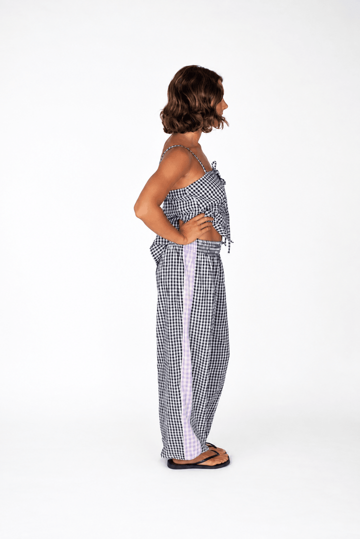 Aura Genie Pants in Black Gingham