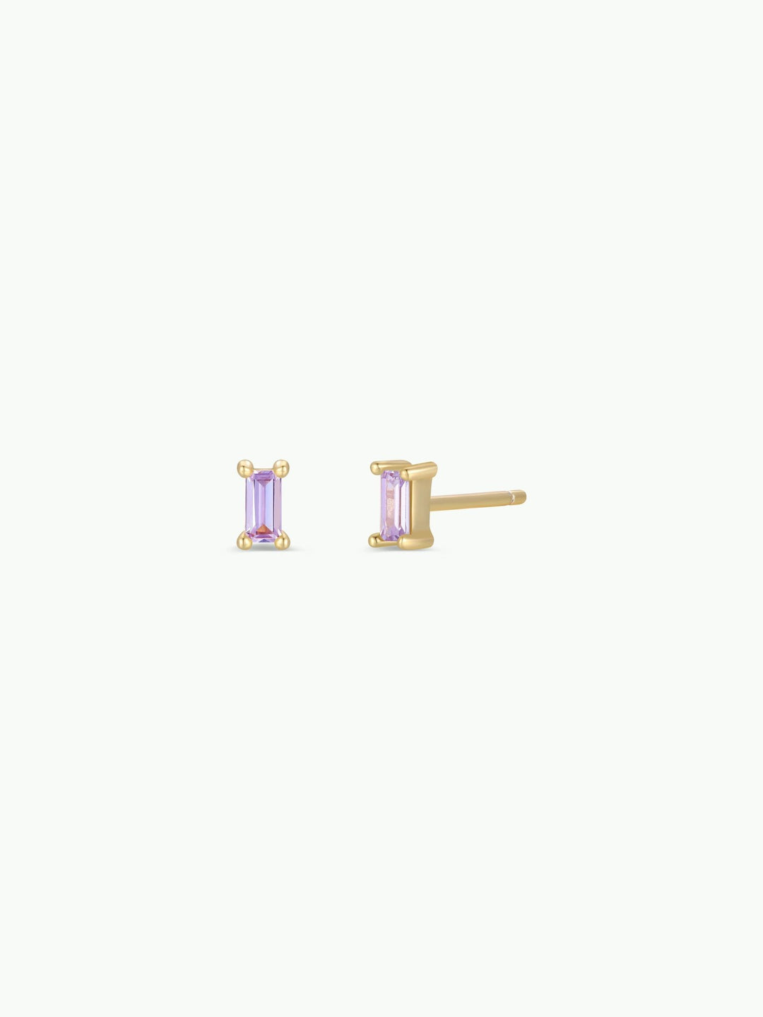 Baguette - Lilac - Gold Earrings - Meadow Collectivestud earrings