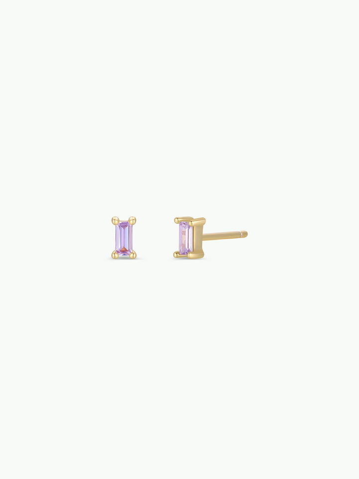 Baguette - Lilac - Gold Earrings - Meadow Collectivestud earrings