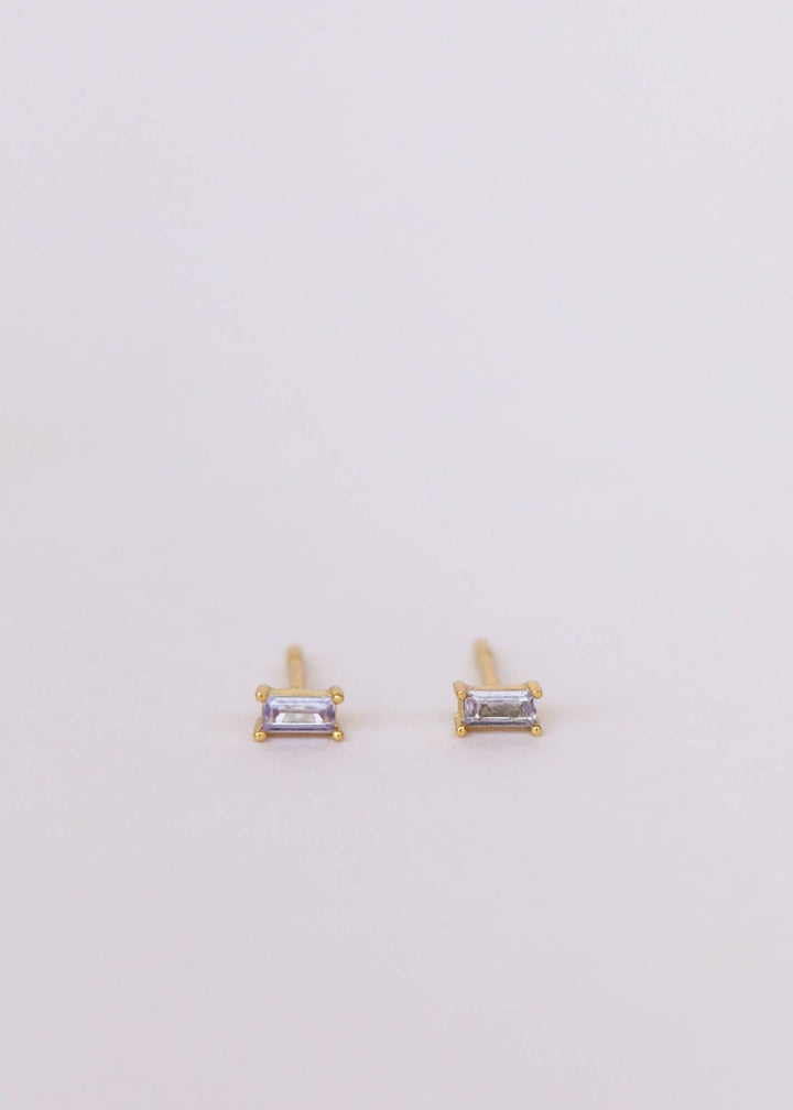 Baguette - Lilac - Gold Earrings - Meadow Collectivestud earrings