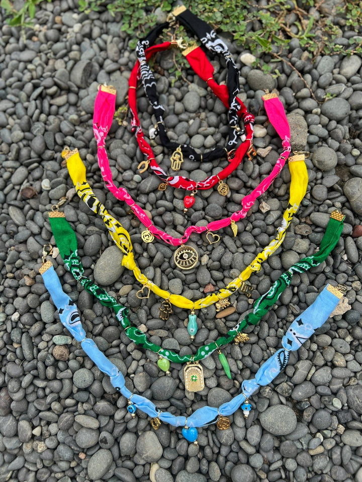 Bandana Charm Necklace - 7 colors - Meadow Collectivebandana charm necklace