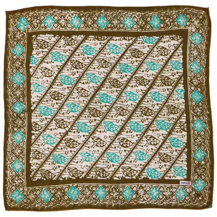 Batik Bandana, 100% Cotton, Leaf Lovers, Green, New, Drawn - Meadow Collectivebandana