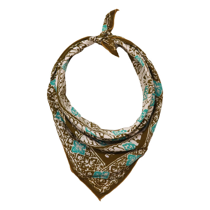 Batik Bandana, 100% Cotton, Leaf Lovers, Green, New, Drawn - Meadow Collectivebandana