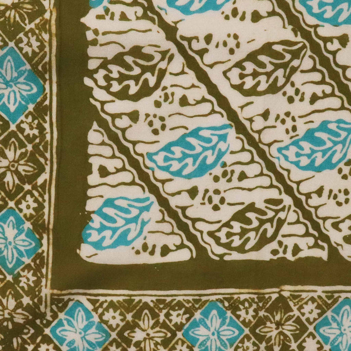 Batik Bandana, 100% Cotton, Leaf Lovers, Green, New, Drawn - Meadow Collectivebandana