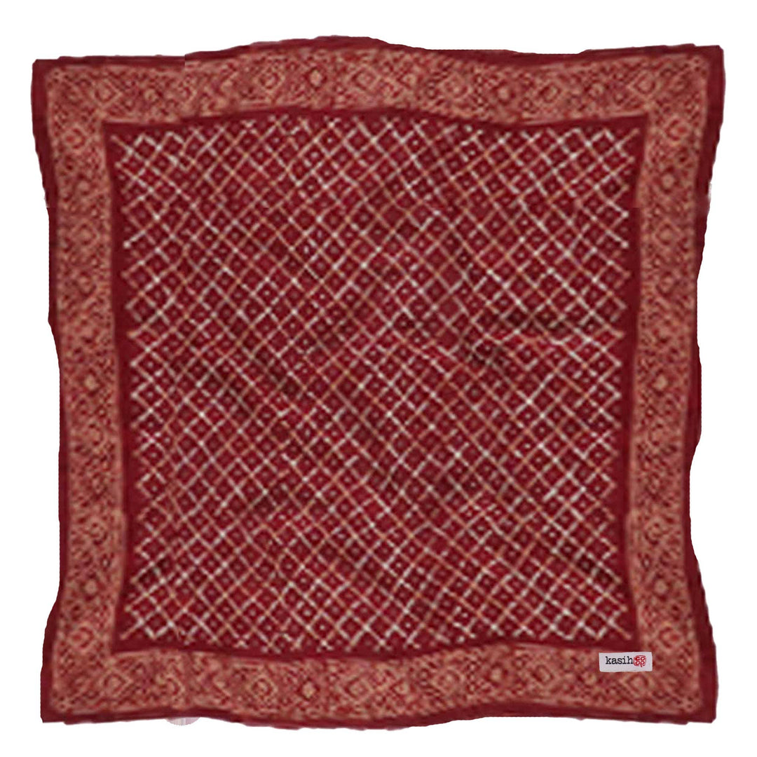 Batik Bandana - Soft Lightweight Cotton, Crimson Cross, Red - Meadow Collectivebandana