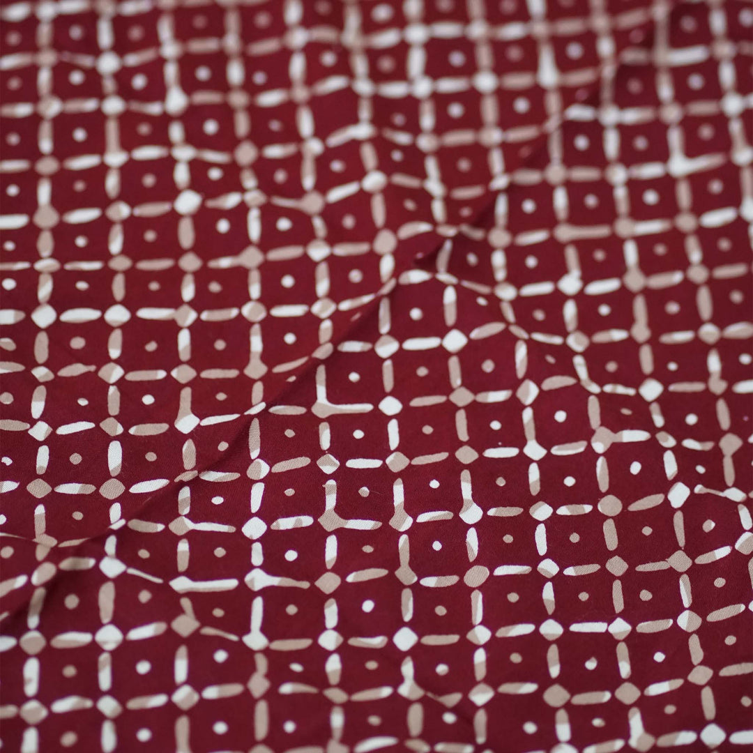 Batik Bandana - Soft Lightweight Cotton, Crimson Cross, Red - Meadow Collectivebandana