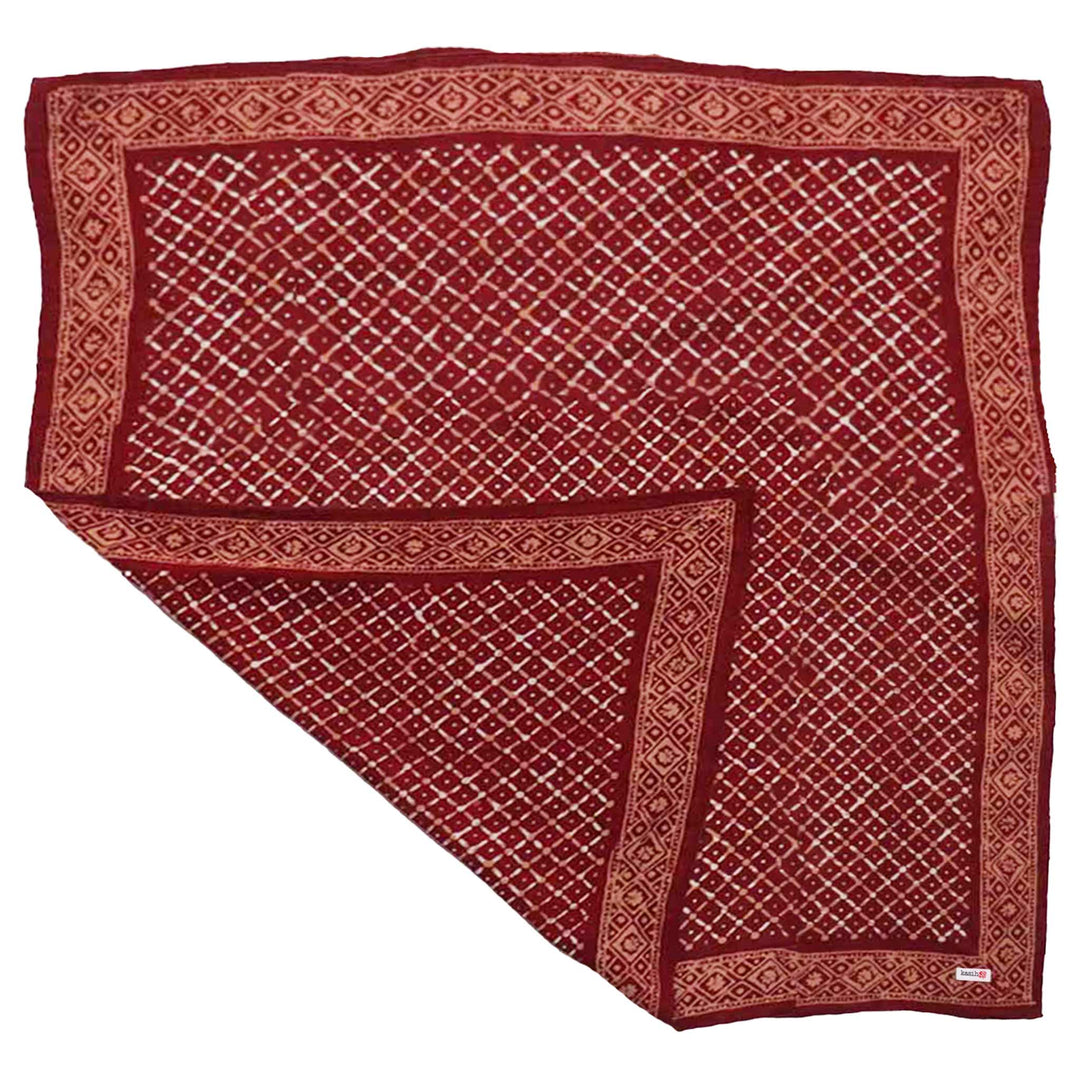 Batik Bandana - Soft Lightweight Cotton, Crimson Cross, Red - Meadow Collectivebandana