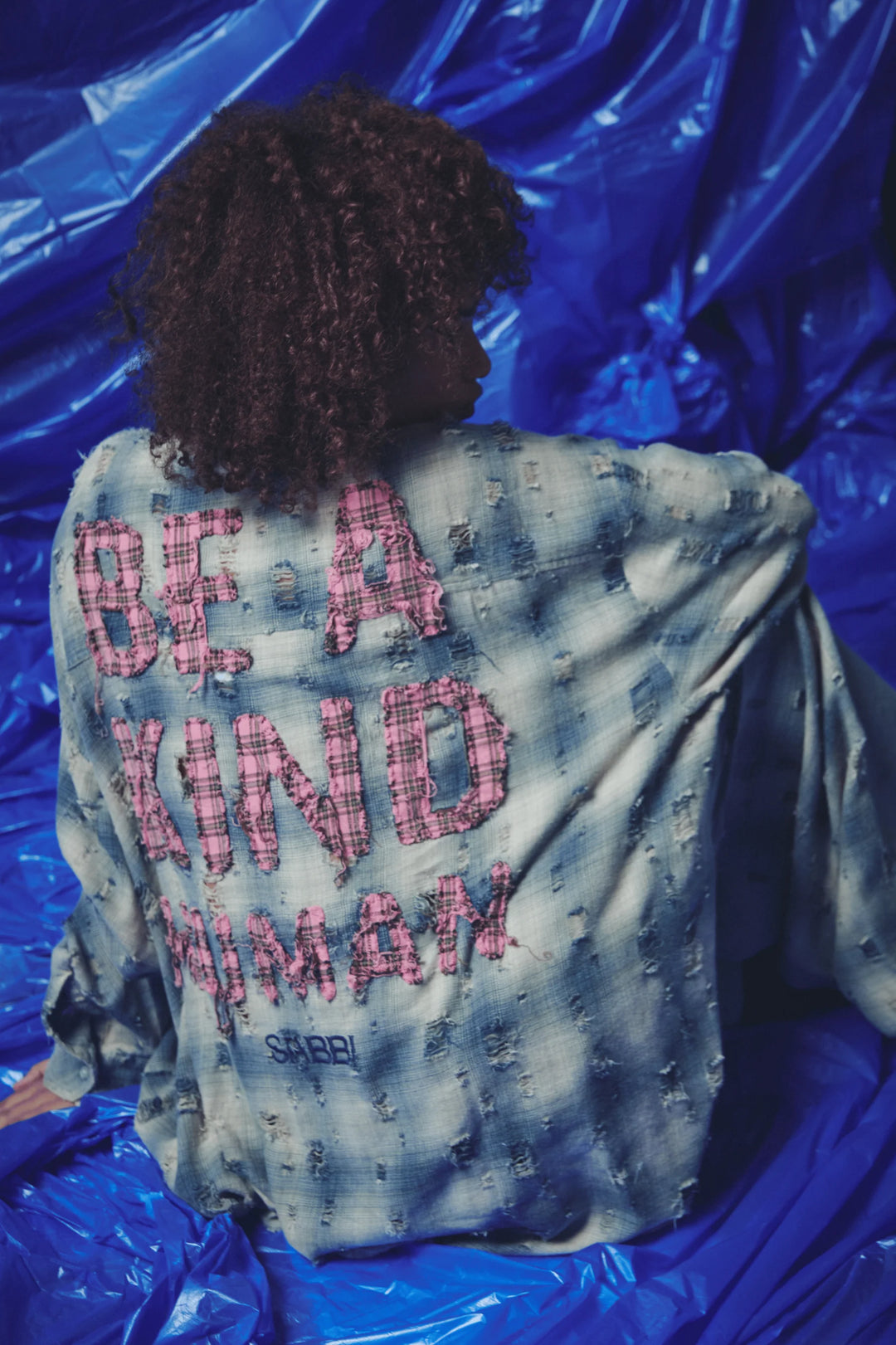 Sabbi Be a Kind Human Oversized Shirt - Blue