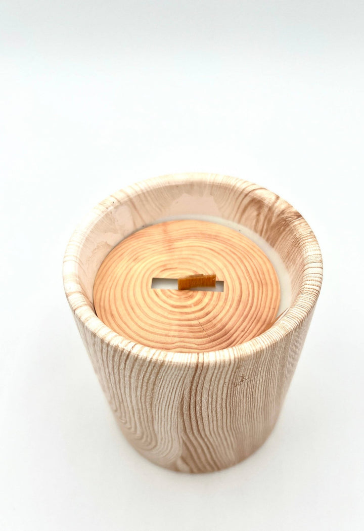 Biophilia: Beautiful Wood/Ceramic Hinoki Scented Candle - Meadow Collectivecandle