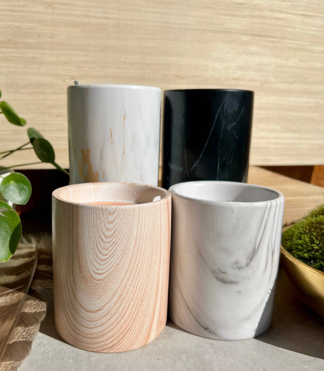 Biophilia: Beautiful Wood/Ceramic Hinoki Scented Candle - Meadow Collectivecandle