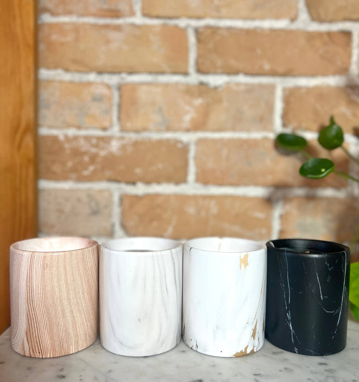 Biophilia: Beautiful Wood/Ceramic Hinoki Scented Candle - Meadow Collectivecandle