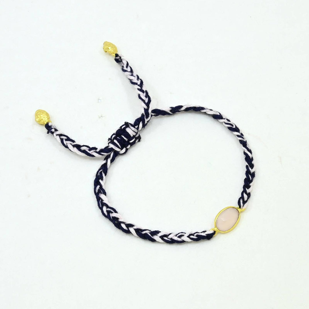 Braided Bracelet Gold Plated - Rose Quartz - Meadow Collectivebracelet