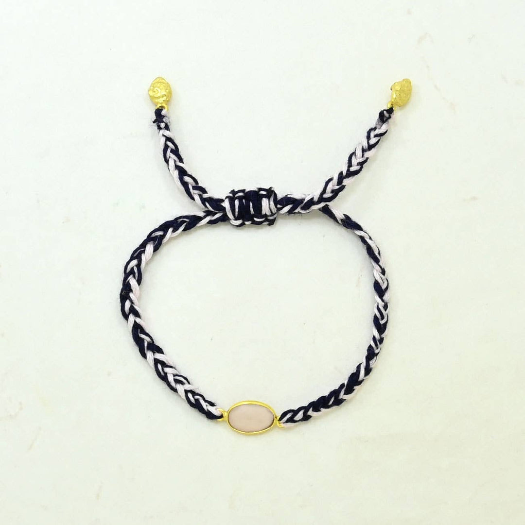 Braided Bracelet Gold Plated - Rose Quartz - Meadow Collectivebracelet