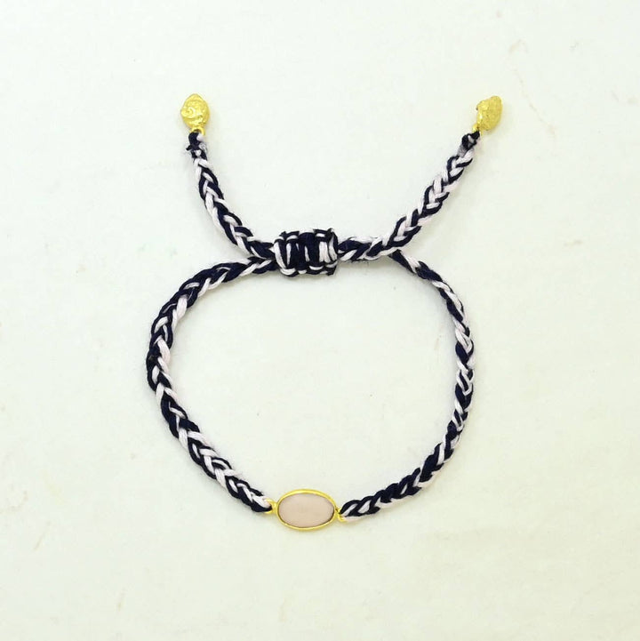 Braided Bracelet Gold Plated - Rose Quartz - Meadow Collectivebracelet