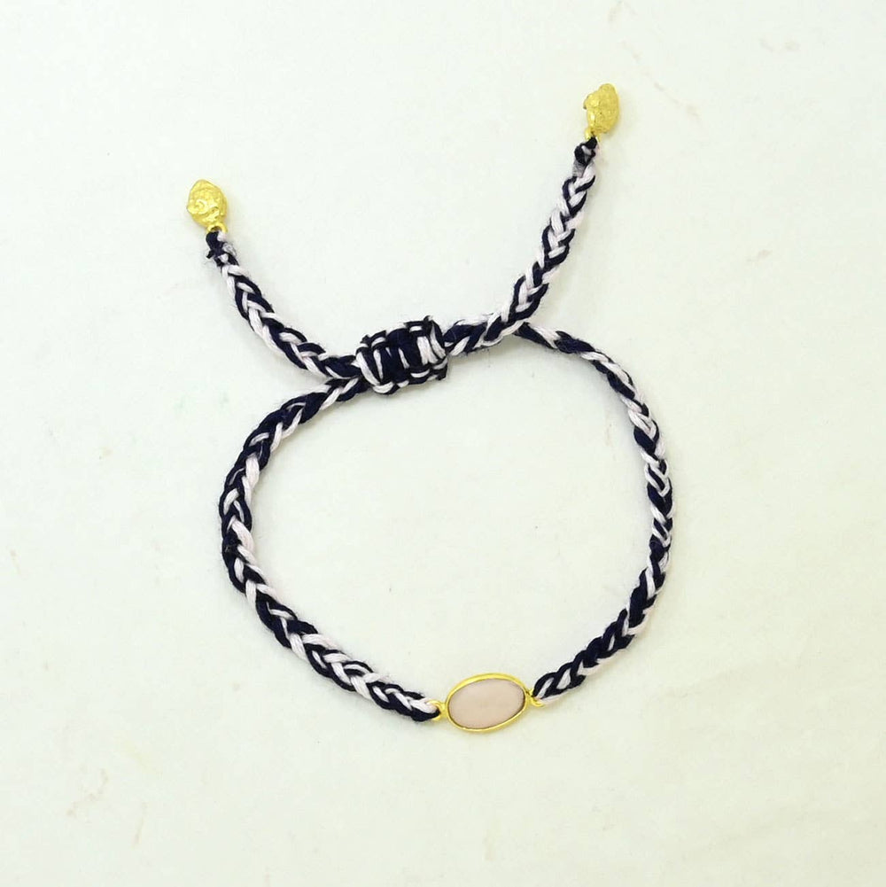 Braided Bracelet Gold Plated - Rose Quartz - Meadow Collectivebracelet