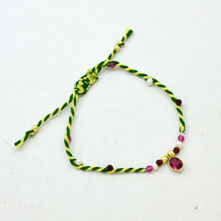 Braided Bracelet - Pink Tourmaline &amp; Pearl - Meadow Collectivebracelet