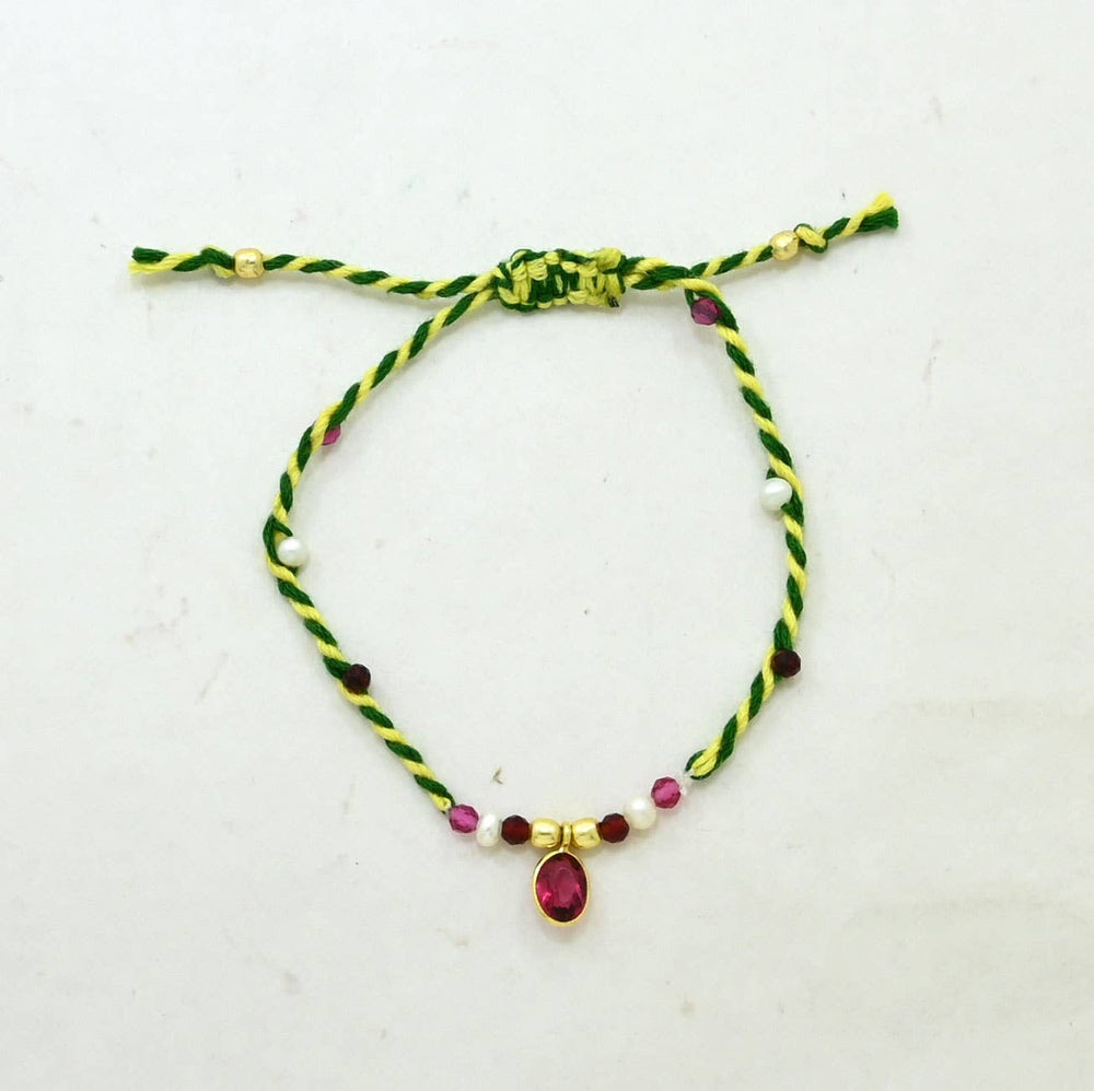 Braided Bracelet - Pink Tourmaline & Pearl - Meadow Collectivebracelet