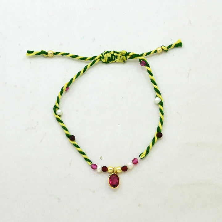 Braided Bracelet - Pink Tourmaline &amp; Pearl - Meadow Collectivebracelet