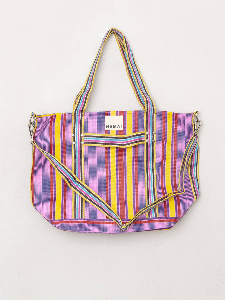 The Goa Recycled Nylon Travel Tote - Candy Stripe