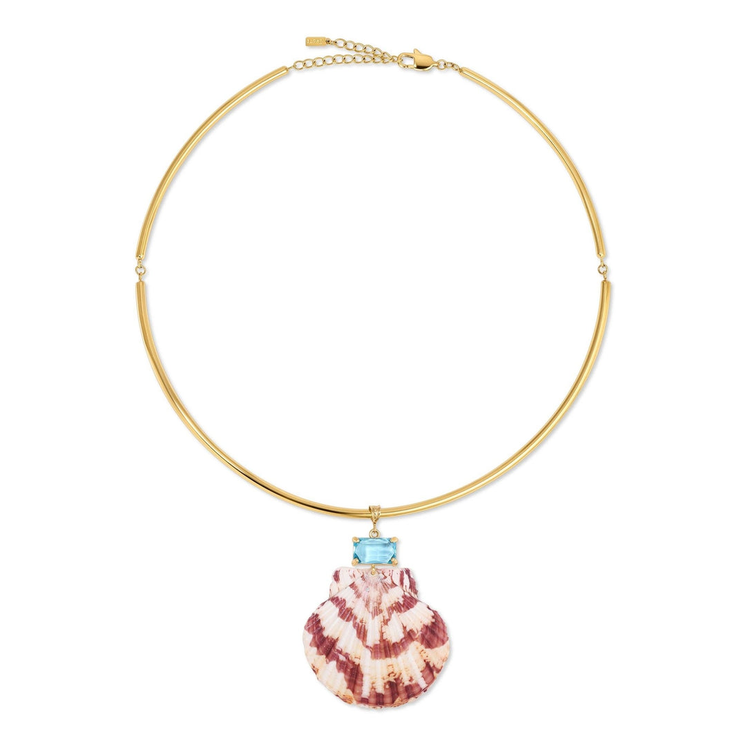 Cabana Girl Blue Shell Bar Choker Necklace - Meadow CollectiveNecklace