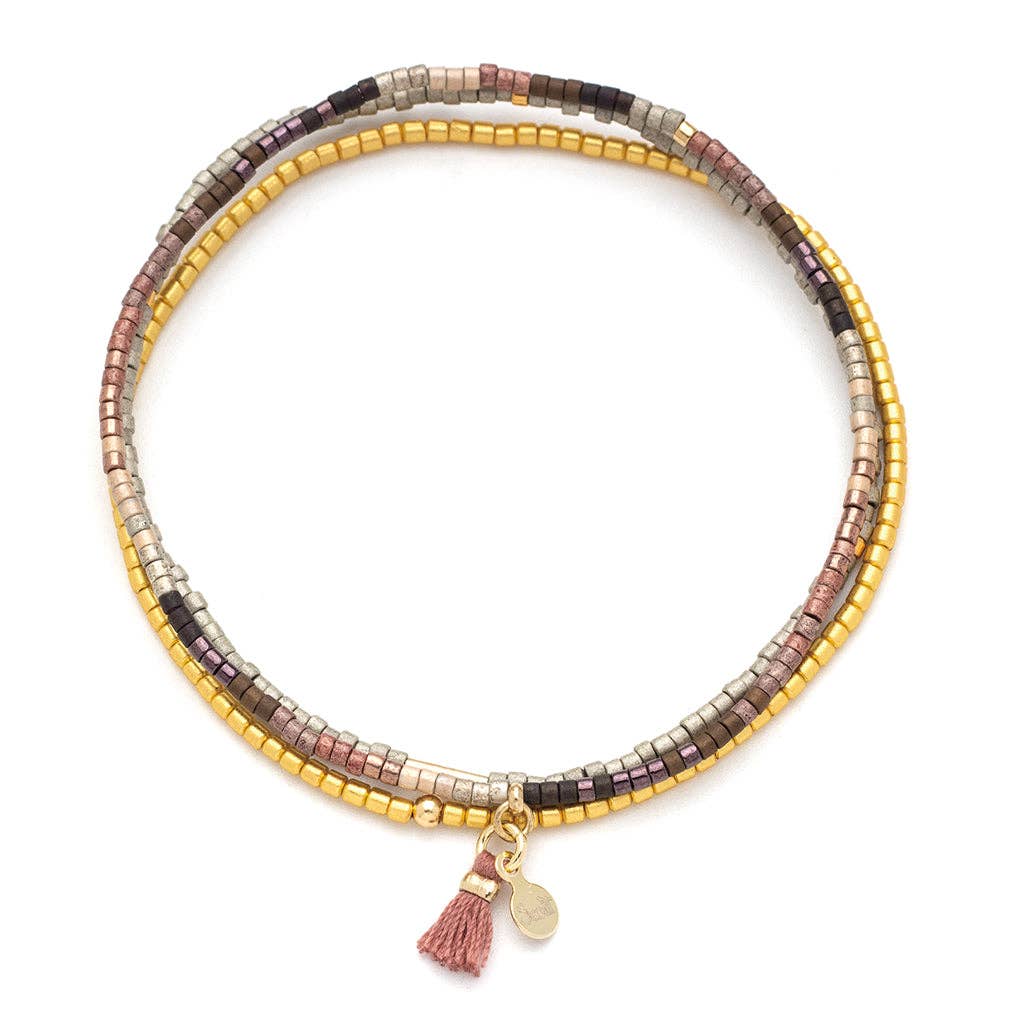Chromacolor Miyuki Bracelet Trio - Bronze Multi/Gold - Meadow Collectivebracelet