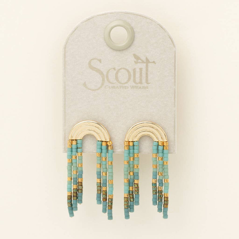 Chromacolor Miyuki Rainbow Fringe Earring - Turquoise/Mint/G - Meadow Collectiveearrings