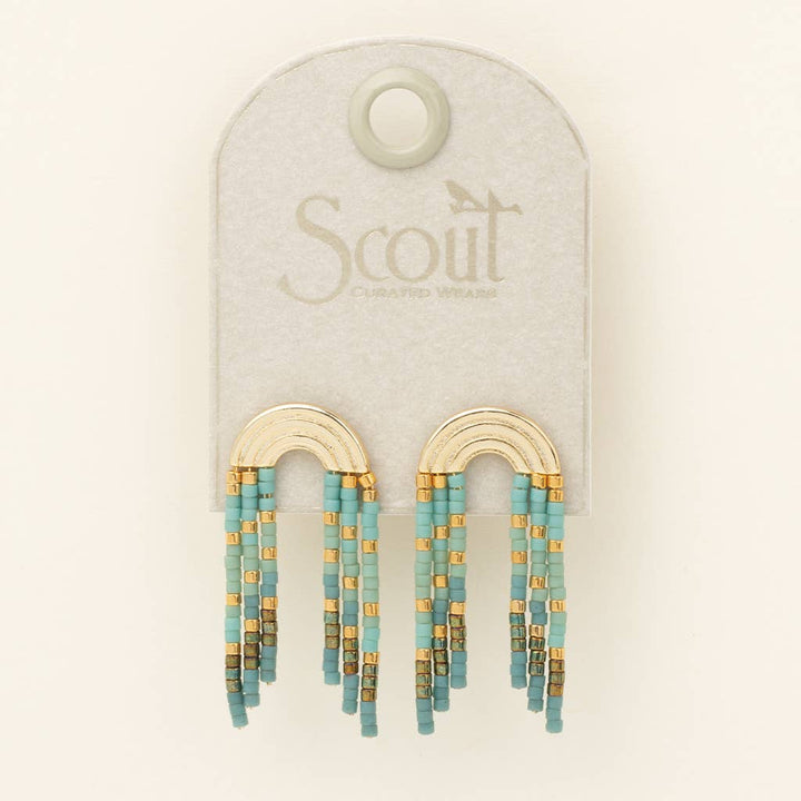 Chromacolor Miyuki Rainbow Fringe Earring - Turquoise/Mint/G - Meadow Collectiveearrings