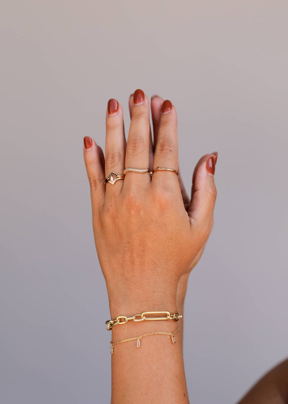 Chunky Multi Link Chain Bracelet - 18k Gold Plated - Meadow Collectivebracelet