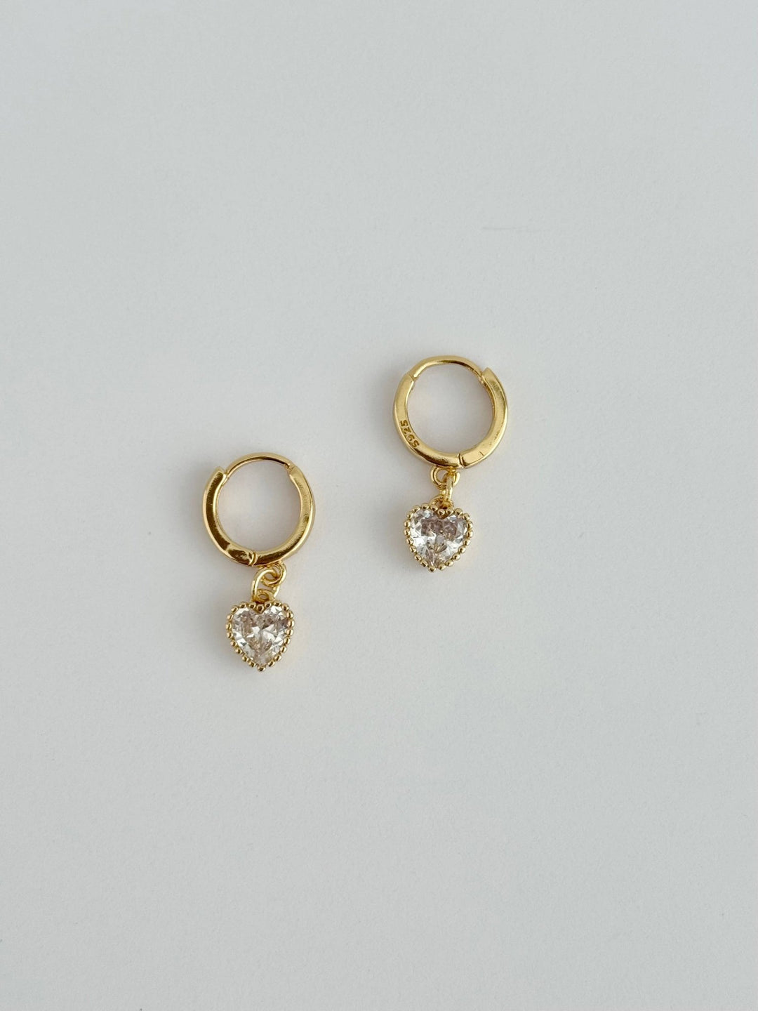 Claire CZ Heart Huggie Earrings – 18k Gold Vermeil over Sterling Silver - Meadow Collectiveearrings