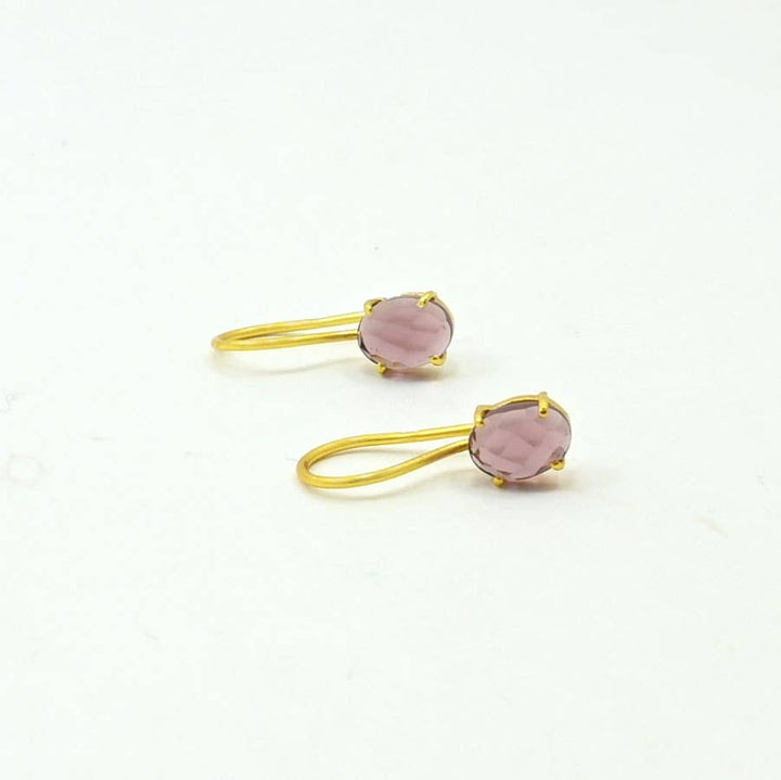 Clara Earring Gold Plated Silver 925 - Rhodolite - Meadow Collectiveearrings