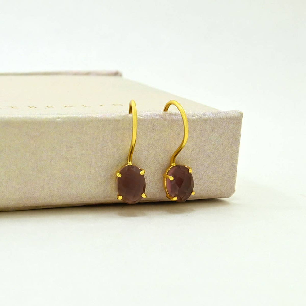 Clara Earring Gold Plated Silver 925 - Rhodolite - Meadow Collectiveearrings