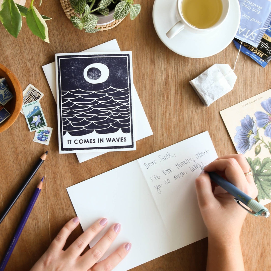 Comes In Waves Sympathy Card - Navy - Meadow Collectivegreeting card