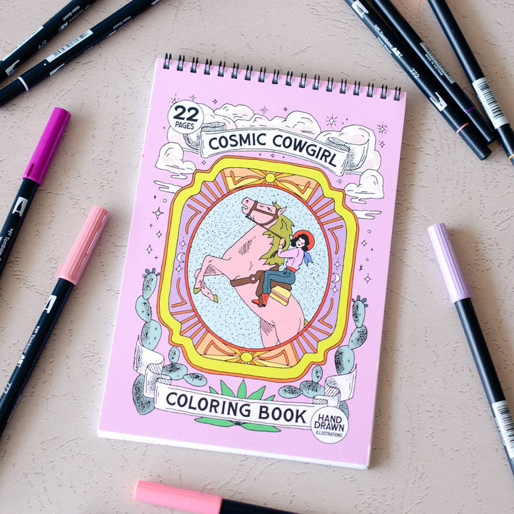 Cosmic Cowgirl Premium Coloring Book - Meadow Collectivecoloring book