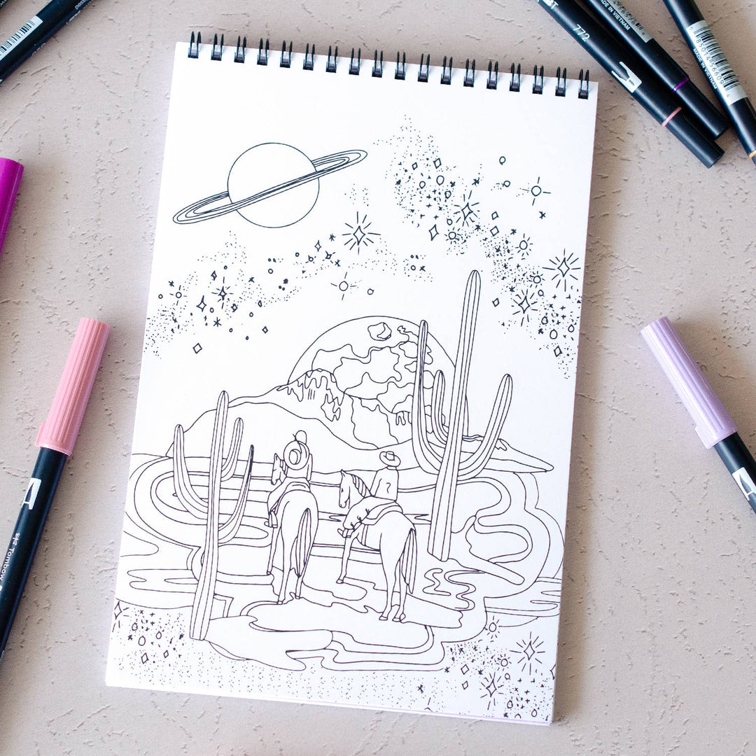Cosmic Cowgirl Premium Coloring Book - Meadow Collectivecoloring book